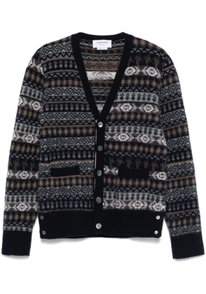 Thom Browne fair isle wool cardigan - Blue