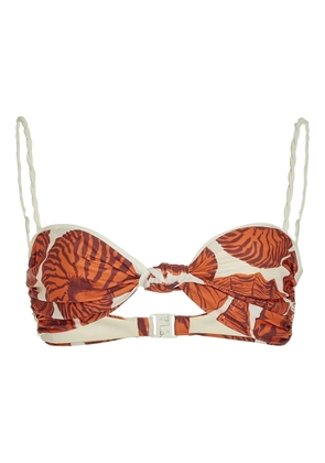 Johanna Ortiz oyster shell-print bikini top - Orange