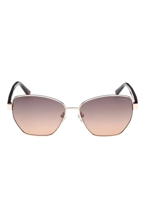 GUESS EYEWEAR geometric-frame sunglasses - Brown
