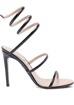 René Caovilla Cleo spiral-wrap patent-leather sandals - Black