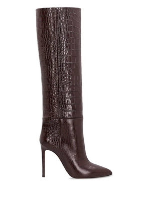 Paris Texas 85mm crocodile-embossed knee-high boots - Brown