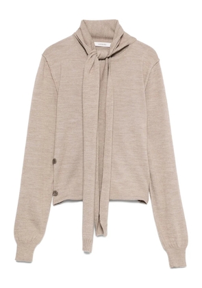 LEMAIRE tied-neck button-detail top - Neutrals