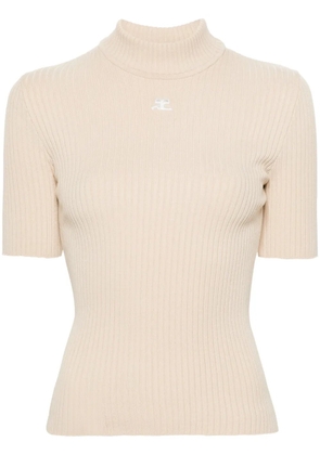 Courrèges Reedition ribbed top - Neutrals