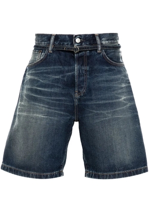 Acne Studios logo-patch denim shorts - Blue