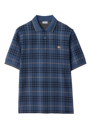 Burberry checked cotton polo shirt - Blue