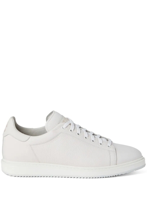 Brunello Cucinelli logo-print leather sneakers - White