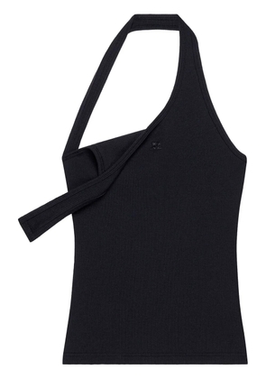 Courrèges asymmetric ribbed-knit tank top - Black
