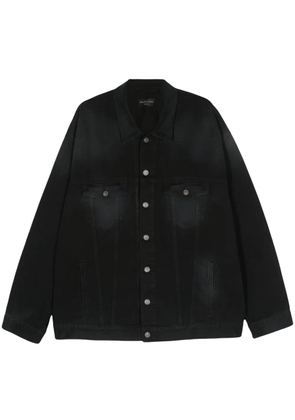 Balenciaga logo-print denim jacket - Black