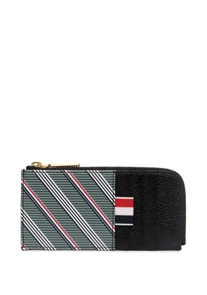 Thom Browne striped zip wallet - Grey