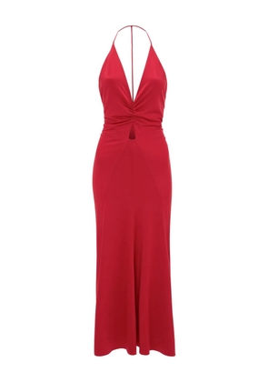 Victoria Beckham V-neck ruched midi dress - Red