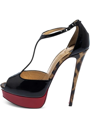 Christian Louboutin Pre-Owned Jilopa patent leather platform T-Strap sandals - Brown