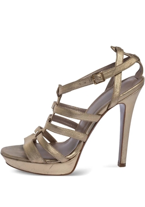 Versace Pre-Owned 120mm patent-leather cage sandals - Gold