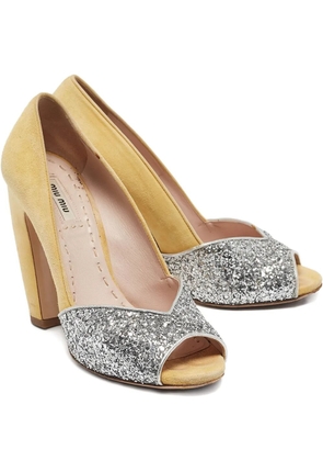 Miu Miu Pre-Owned 100mm leather heeled pumps - Neutrals