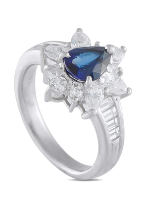 LB Exclusive platinum diamond sapphire ring - Silver