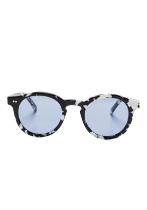 Family Affair marble-pattern round sunglasses - Black