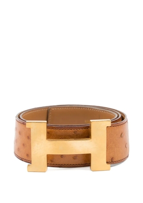 Hermès Pre-Owned 1998 Constance ostrich leather buckled belt - Brown