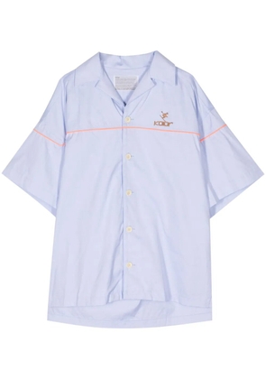 Kolor logo-embroidered cotton shirt - Blue