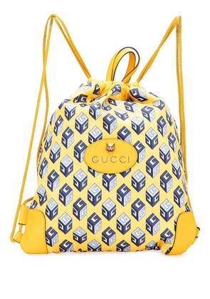 Gucci Pre-Owned 2016-2025 GG Cotton Wallpaper Neo Vintage Drawstring backpack - Yellow