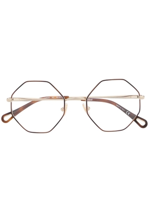 Chloé Eyewear octagonal-frame glasses - Gold