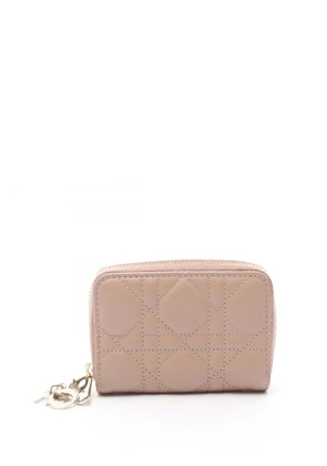 Christian Dior Pre-Owned 2022 Lambskin Cannage Lady Dior Voyageur Coin Purse small wallets - Brown