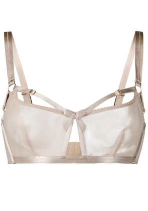 Bordelle semi-sheer fitted bra - Neutrals