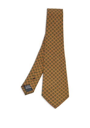 Ermenegildo Zegna Vintage patterned silk tie - Brown