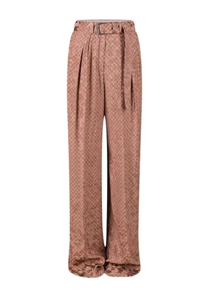 DRIES VAN NOTEN belted jacquard trousers - Orange