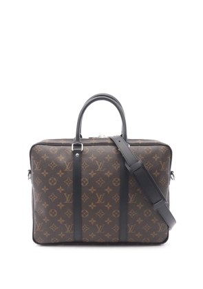 Louis Vuitton Pre-Owned 2021-2025 Monogram Macassar Porte Documents Voyage business bag - Black