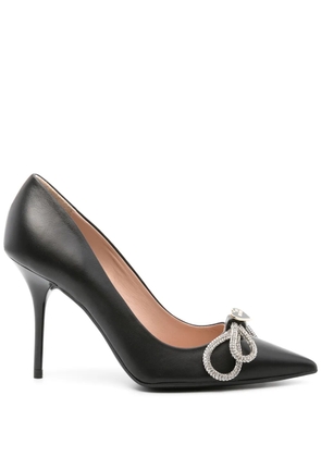 Love Moschino logo-plaque bow 100mm pumps - Black