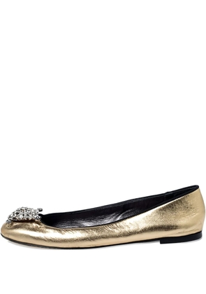 Giuseppe Zanotti Vintage leather ballet flats - Gold