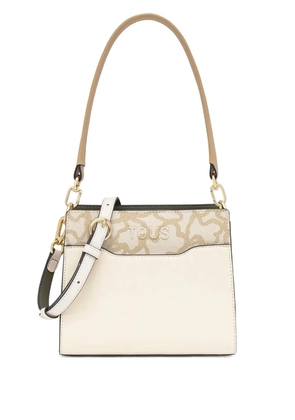 TOUS embossed-logo leather shoulder bag - White