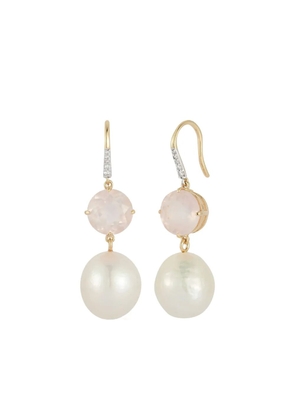 Mateo pink topaz pearl drop earrings