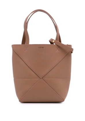 Loewe Pre-Owned 2023 Mini Shiny Calfskin Puzzle Fold Tote satchel - Brown