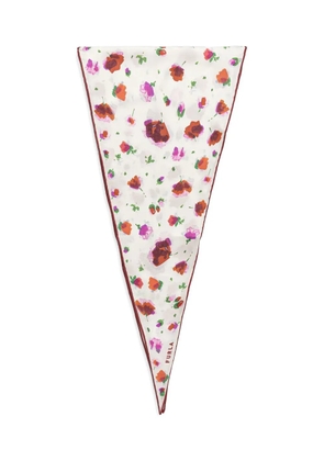 Furla floral-print silk scarf - White