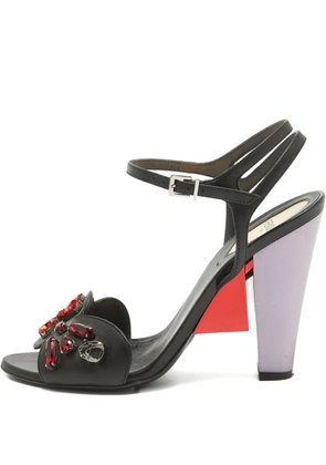 Fendi Pre-Owned 110mm crystal-embellished sandals - Black