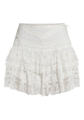 LoveShackFancy lace mini skirt - White
