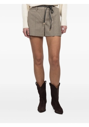 Kulson Urban checked-belt shorts - Brown