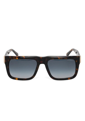 GUESS EYEWEAR tortoiseshell rectangle sunglasses - Brown