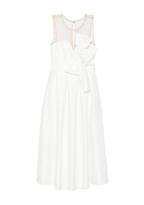 NISSA bow-detail midi dress - White