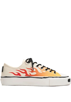 KAMIYA Joey flame-print sneakers - White