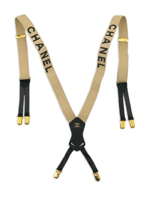CHANEL Pre-Owned 1990-2000s logo suspenders - Neutrals