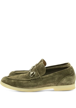 Gucci Pre-Owned horsebit-detail suede loafers - Green
