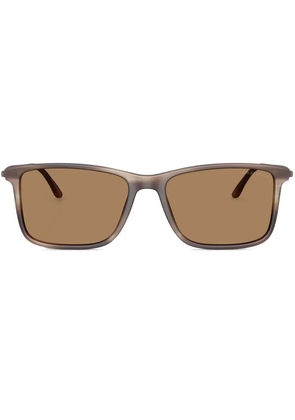 Giorgio Armani rectangle-frame sunglasses - Brown