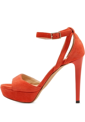 Jimmy Choo Pre-Owned 120mm suede sandals - Orange