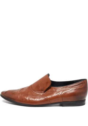 Gucci Pre-Owned leather slip-on shoes - Brown