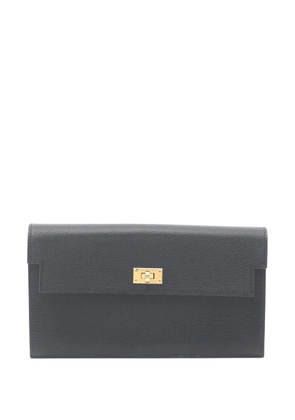 Hermès Pre-Owned 2024 Chevre Chamkila Kelly Pocket Wallet long wallets - Black