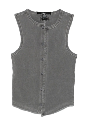 Ksubi button-front ribbed cardigan - Grey