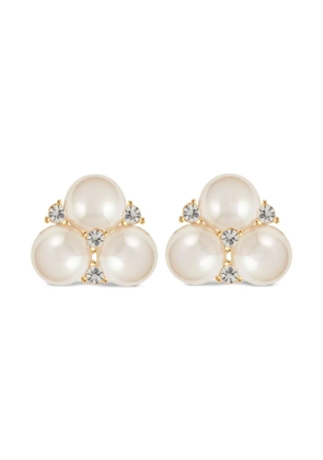 Christian Dior Pre-Owned 1980s pearl crystal earrings - Neutrals