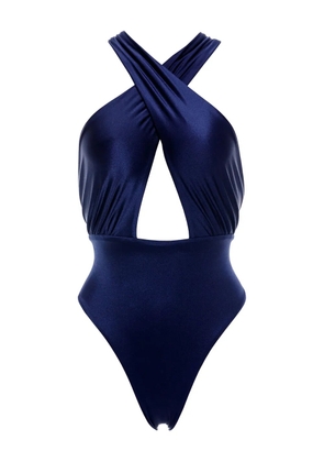 Agua Bendita cross-front swimsuit - Blue