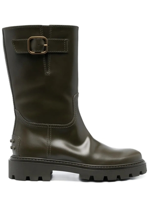 Tod's buckle-detail leather boots - Green